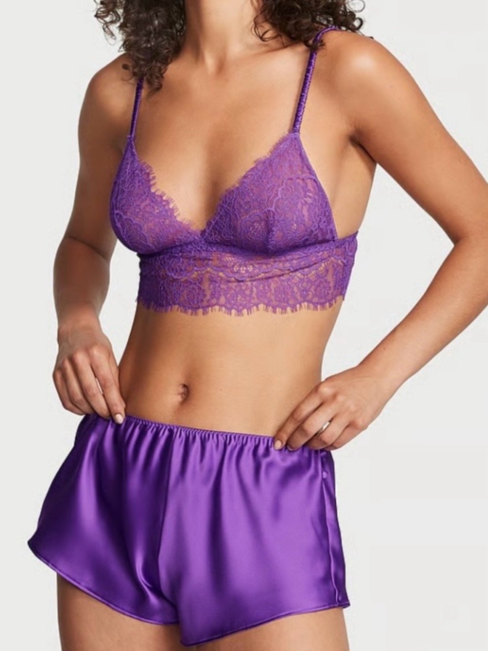 Victoria's Secret Satin Cami and Shorts Set Violetta Size Small